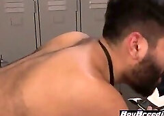 Boy Breeding his Coach in the Locker room