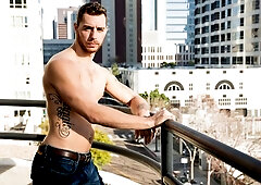 Jersey boy Carter Woods jerking his hard cock all alone