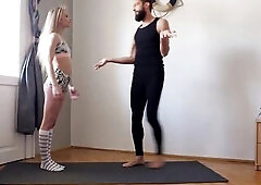 Mutual yoga and masturbation session - HAWT