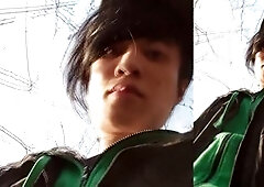 Jon Arteen tries to warm up his cute little twink endowment on a chilly winter day