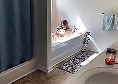 Caught my Step Sis Masturbating in Bath