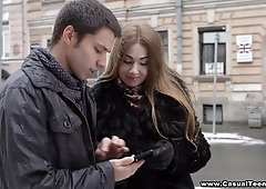 Petersburg babe Melissa Grand has casual sex with one stranger boy