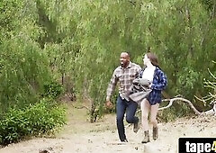 Sasquatch Watches as Country Hottie Hooks Up with BBC in the Forest