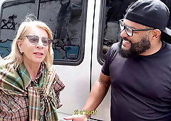 real 80 year old grandma is invited to get banged hard and unfathomable in the booty by a large ebony shlong in my moving van