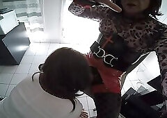 Mature crossdresser suck dominant CD