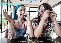 After tasting the worst Thai snacks, we want to make a warmer version by testing fruit in my and I have to guess which one it is ????????