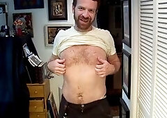 Stripping for a hairy jerk-off treat by Hairyartist