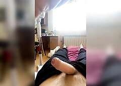 Masturbating my Dick and cumming on the couch