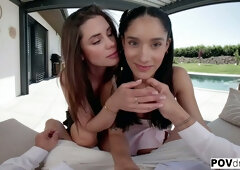 POV Little Caprice - Carolina Guerrero Fashion girls palying nasty games, licking to the..