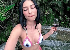 I invited a beautiful lady to my place for a glass of wine and she started sucking my cock