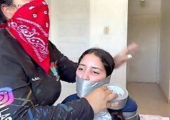 Masked MILF Gags and Binds Bound 18-Year-Old Fantasy