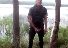 juha vantanen, finnish leather fetish model cums