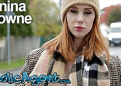 Public Agent Redhead Brit Lenina Crowne screws for posh villa