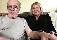 55 Year Old Cougar Plays with three Large Youthful Rods 6688