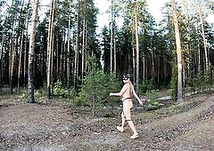 S&M bunny walks in the forest