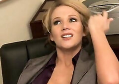 Marvelous golden-haired mother i'd like to fuck takes schlong in the office