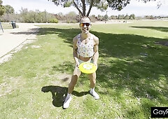 Game of Frisbee Gets Lars Nasty For Some Yam-sized Manmeat