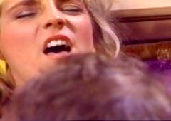 Passionate blonde is moaning from pleasure while her lover is stuffing her soaking wet pussy