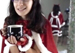 Naughty Christmas costumes part two try-on with Naiadesaqua in anime cosplay