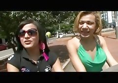 Black guy seduced by 2 TS sluts