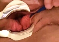 Swedish BBW first time for peehole play with speculum