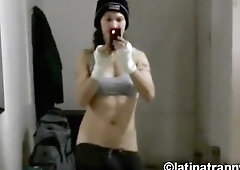 Nikki Montero in a public ladies gym baths