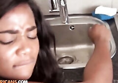 Real homemade sex tape of Afro black hotty taking biggest weenie down her mouth previous to hard snatch banging by Congolese Boyfriend For full hd mov