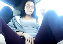 I was lewd as bang and all I had was my much loved toy and my backseat. I decided to hop back there and bang my unshaved pussy until I get creamy and 