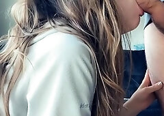 Amateur blonde girlfriend homemade blowjob and handjob