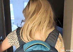 Mature blonde caught changing in a hotel room turns the moment into intimate revenge