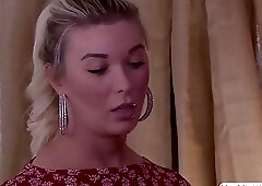 Latino dude has sensual moment with blonde shemale before fucking