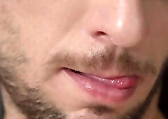 Jock amateur gently plays with his dong in close up action