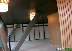 Spanish babe purposely shows off her nice round ass to her new lover