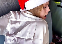 Sexy blonde stepmom get a new year gift she really deserved (POV)