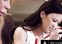 TRANSFIXED - Hot Trans Teacher Gracie Jane RISKS GETTING CAUGHT Cheating With Lulu Chu! FULL SCENE