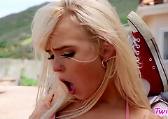 Busty Babes Scissoring Outdoors by the Pool: Giselle Palmer, Lilly Bell - reality lesbian sex