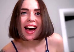 Angel in sneakers with a large soaked booty sucking insatiably and then riding on schlong