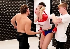 Bondage wrestling and subjugation training for blonde teen