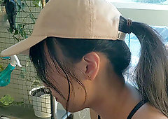 inexperienced Asian gf glutton for jizz-shotgun