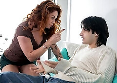 Curly-haired redhead Molly Manning is enjoying dick-sucking