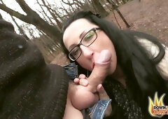 Nerdy Brunette Milf Fucks And Sucks In Public On Her First Date