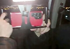 Bawdy whores sucking cock in the Uber previous to party! Knock Knock Stream