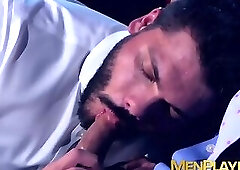 Executives enjoy wet blowjobs and analpounding at the club