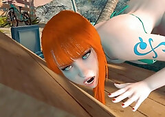 Nami Relieving Stress At The Beach - 3d Animation By Virtualheaven