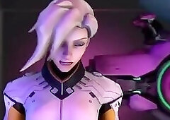 Mercy gives D.VA a blowjob while they game