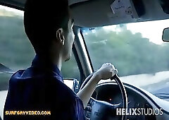 Free day at the beach boys blowjob fuck in the car