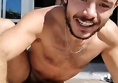 Spaniard couple pool day
