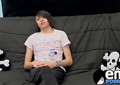 Roxy moans as he fucks his tight little booty with a dildo