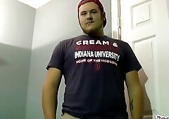 Chubby Bubba likes to jerk his tiny cock when he is alone