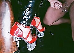 LittleMissTipToes - Taskmaster Dominatrix-bitch Milks Her Pliant Over Red High Heels